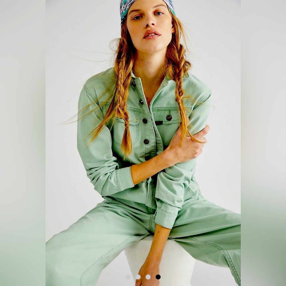 Lee Modern Union All Jumpsuit Women's Size L Coveralls Green One Piece